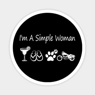 I'm A Simple Woman Flip Flops Dog And Motorcycle Magnet